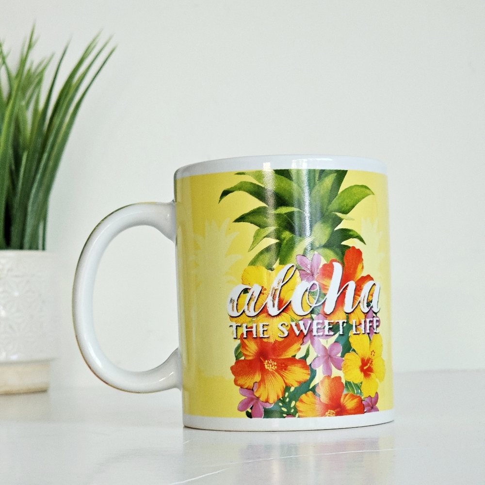 Hawaiian Design Ceramic Mug Aloha, The Sweet Life Coffee Cup ABC Stores